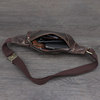 Genuine first layer cowhide leather running mobile phone waist bag