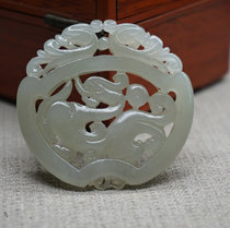 Natural and Tian Yuqing white jade double-sided Tour Dragon Double Pineapple Pendant White Jade Hollowed-out Pendant Sweater Chain Male And Female