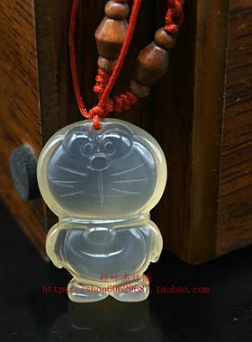 天然玉石机器猫哆啦A梦吊坠情侣