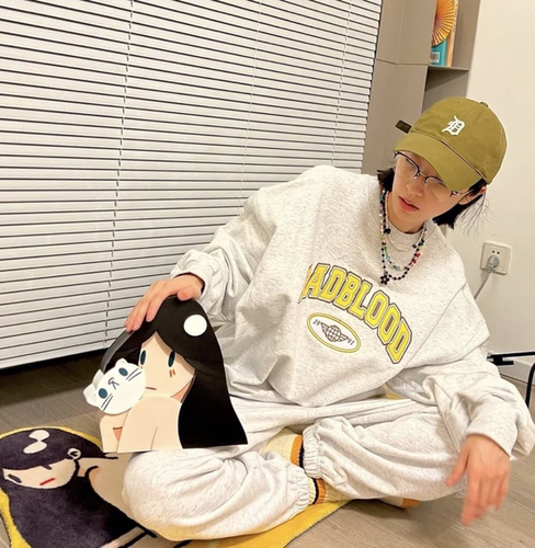 bella周雨彤张泽禹斗娜裴秀智同款夏个性黑色花酷y2k叠戴项链串珠 - 图1