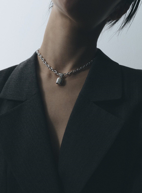 张予曦同款锁头钛钢项链爱填满空白十字链不掉色时尚感链条