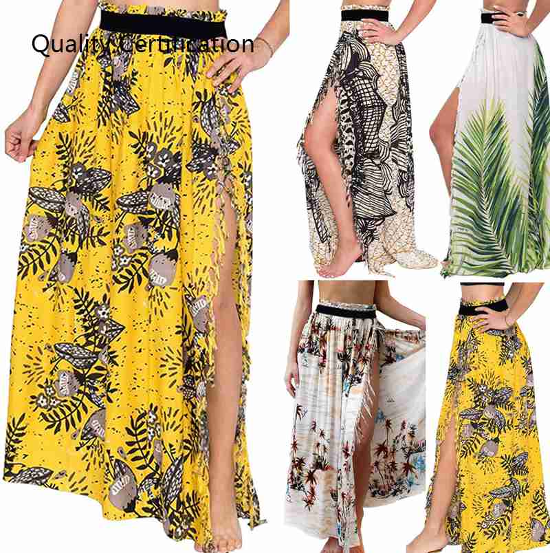 2020 new Printed split beach skirt skirt women-图3