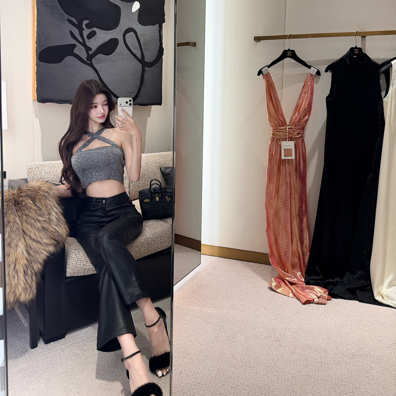 viola【克洛伊小姐】Ch*lo秀场神级皮裤显瘦磨毛九分裤微喇百搭,淘宝优惠券,粉丝福利购,淘宝优惠卷