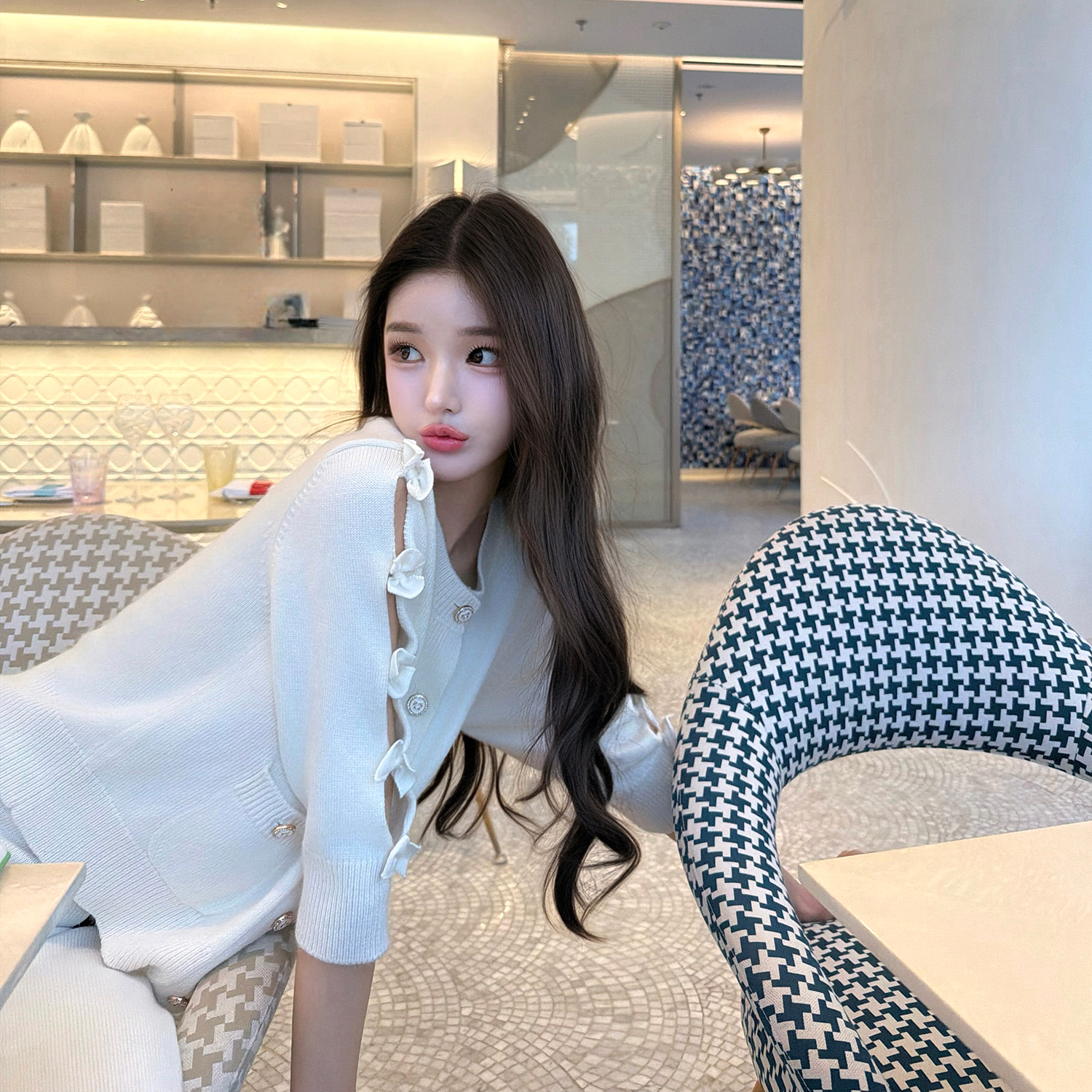 viola【少女心结】Chan*25k私服2W+10兔绒10羊毛奶呼针织衫休闲 - 图2