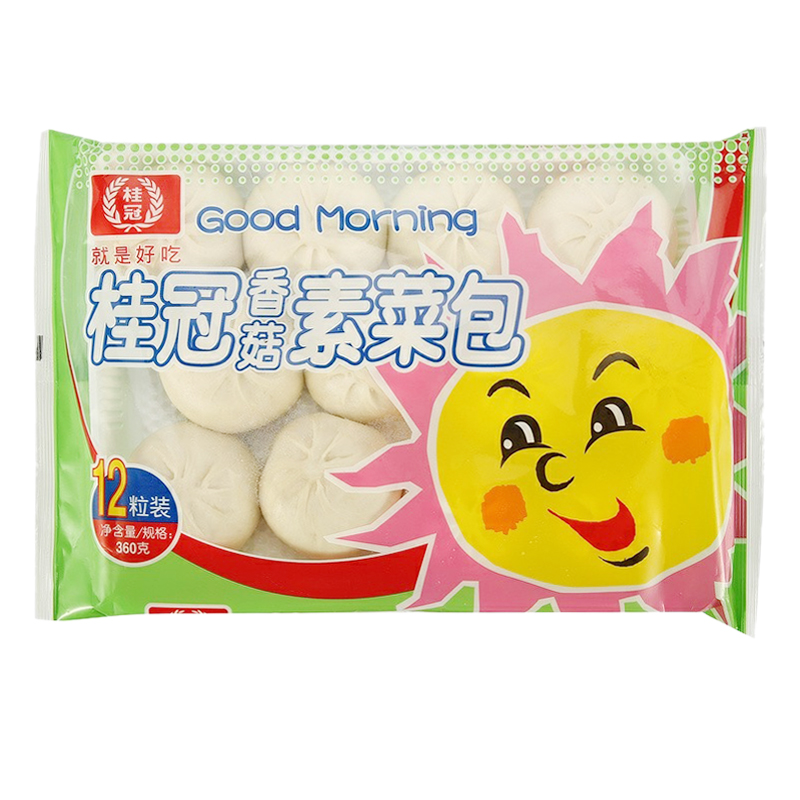 桂冠香菇素菜包360g热销馒头营养早餐夜宵早点餐饮新鲜速冻 - 图3