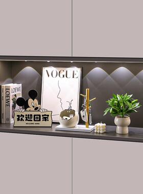 欢迎回家钥匙收纳玄关摆件轻奢高档客厅入户鞋柜装饰品家居电视柜