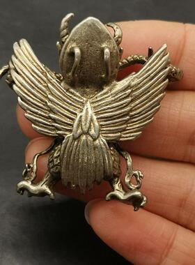 藏区白铜大鹏鸟坠子,尺寸如图