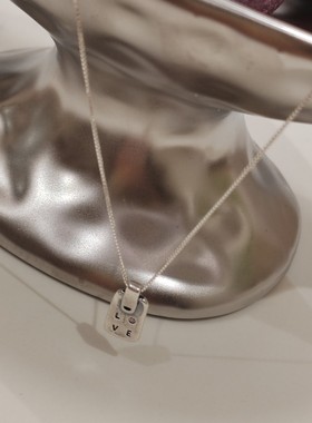 定制mars韩国通体925纯银复古做旧love铭牌项链小众气质锁骨链潮