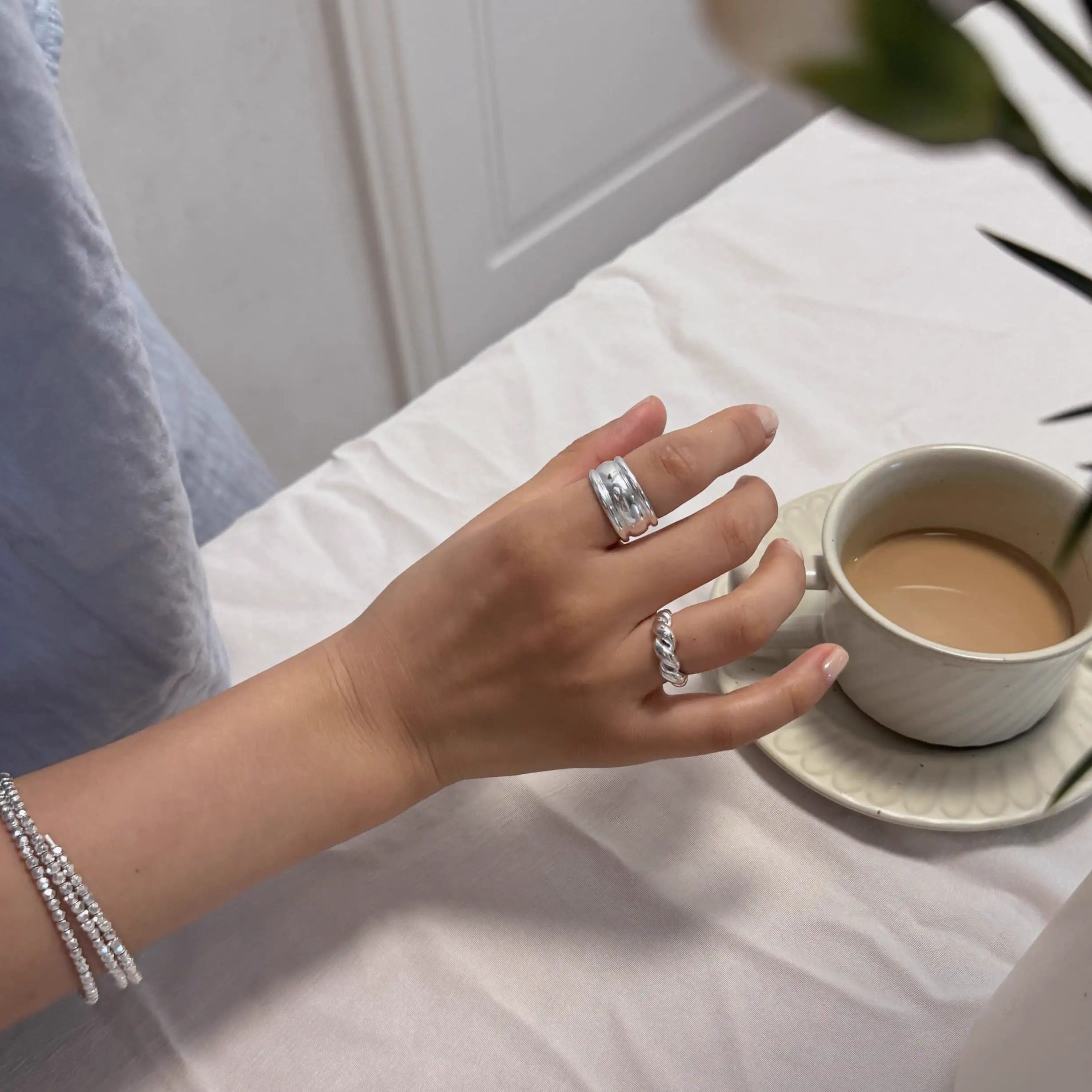 韩国博主Fever同款S925纯银coldframe宽版花瓶戒指简约高级食指戒,淘宝优惠券,粉丝福利购,淘宝优惠卷