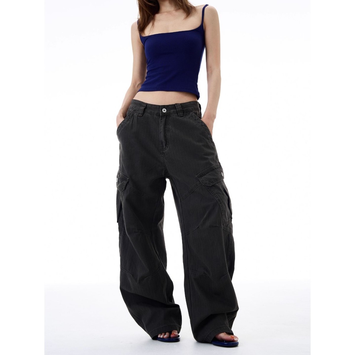 MADWITCH美式复古解构设计感工装裤男女宽松休闲褶皱直筒垂感裤子,淘宝优惠券,粉丝福利购,淘宝优惠卷