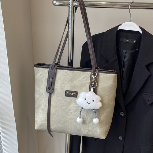 高级感百搭单肩大包包女2025新款潮时尚休闲简约大容量通勤托特包 - 图0