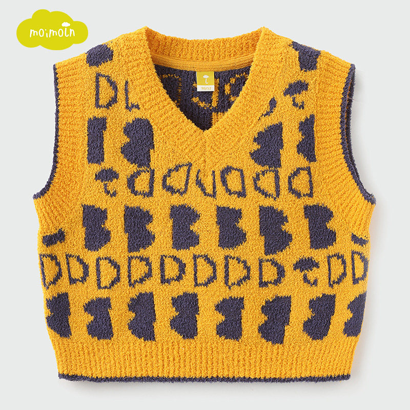 moimoln小云朵童装秋冬男童针织背心男宝宝无袖上衣儿童马甲,淘宝优惠券,粉丝福利购,淘宝优惠卷