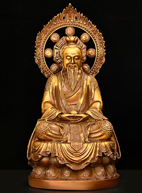 黄铜三清道祖中式家居客厅