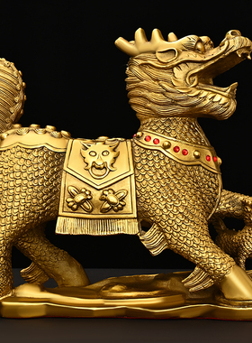 黄铜瑞兽中式家居客厅