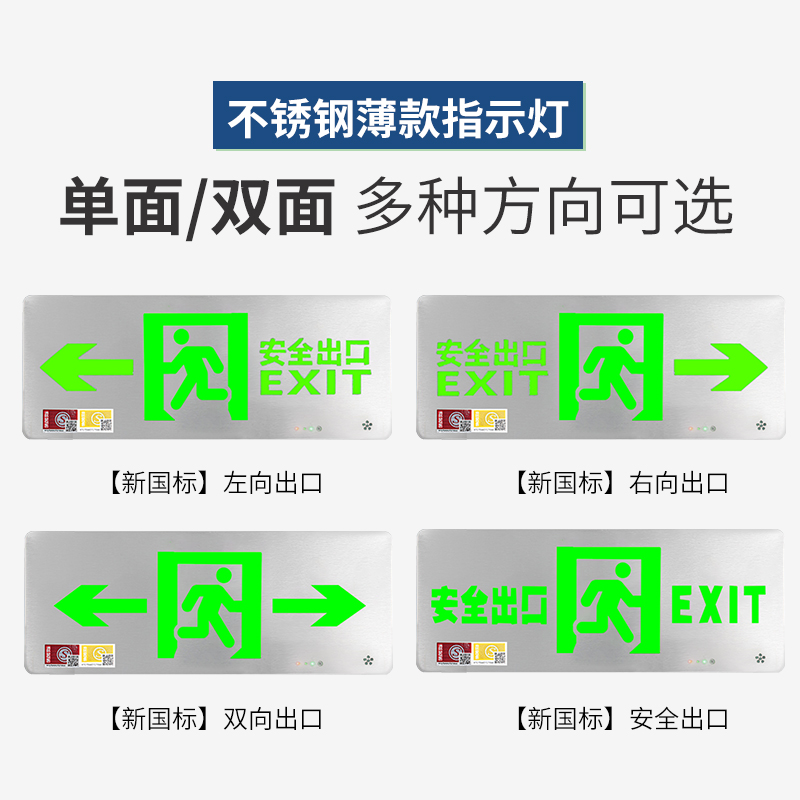 低压24v36V消防应急照明灯二合一双头灯a型疏散安全出口指示灯牌 - 图1