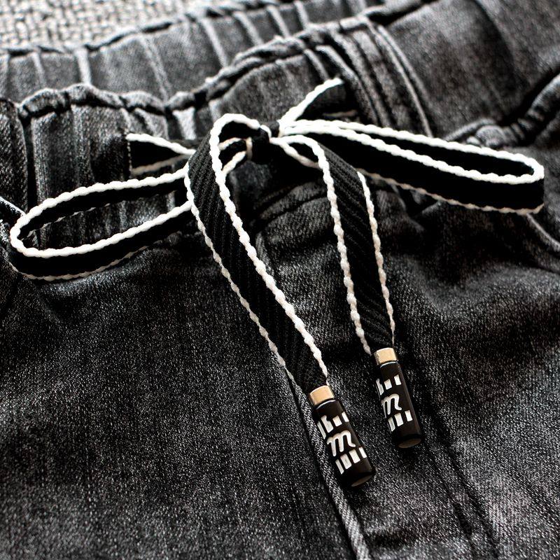 松紧腰牛仔裤女哈伦裤宽松大码胖妹妹显瘦弹力黑色高腰老爹裤新款,淘宝优惠券,粉丝福利购,淘宝优惠卷