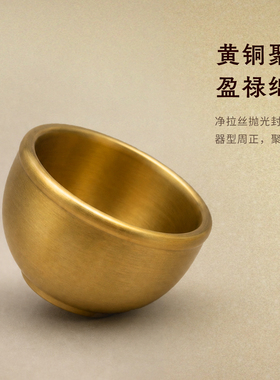招财聚财百福缸黄铜聚宝盆摆件