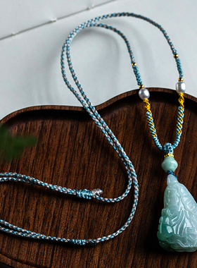 孤品【翡翠·百财顺遂】天然保真玉石精工雕刻高品质项链一物一证