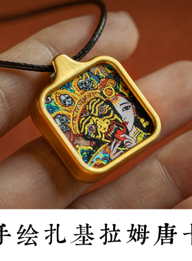 藏式扎基拉姆蜡皮绳项链