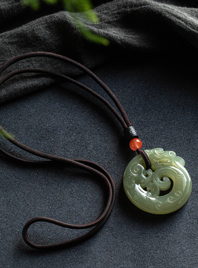 孤品仅此一件和田玉平安扣吊坠礼