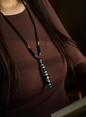 玛瑙天珠吊坠男女护佑平安项链