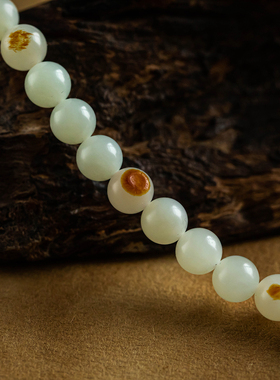 孤品【和田玉·润玉衔金】正品玉石素圈手链高级感多圈  一物一证