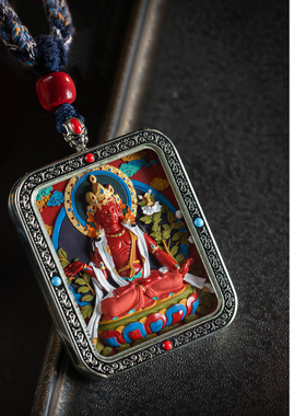 正品高含量朱砂唐卡吊坠