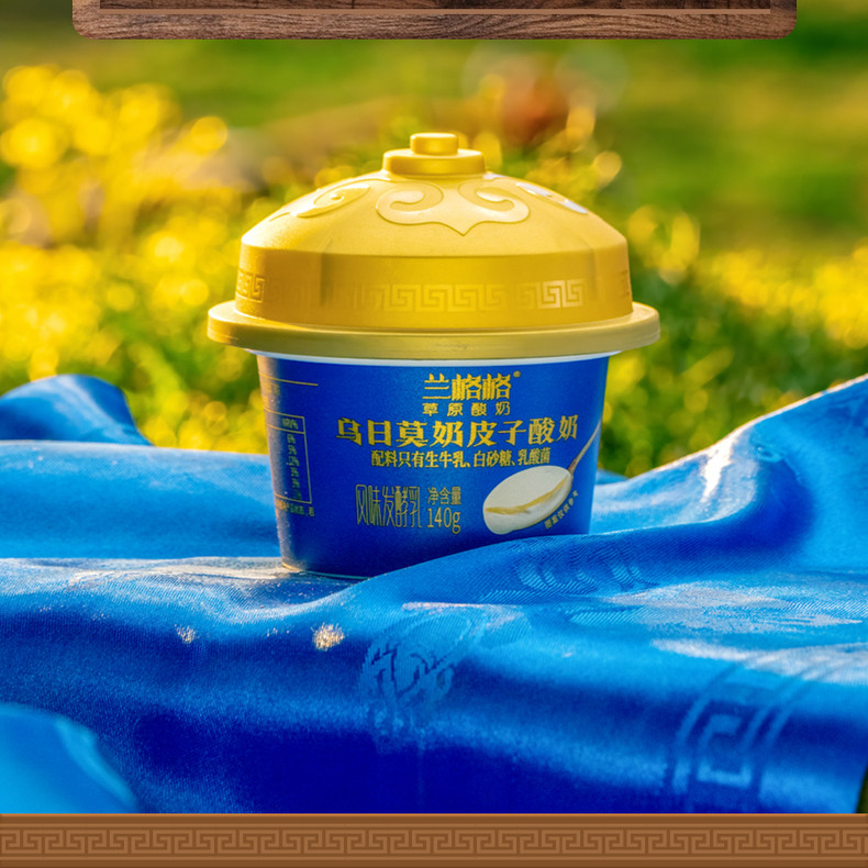 兰格格草原酸奶乌日莫奶皮子酸奶140g*12内蒙古特产低温老酸奶