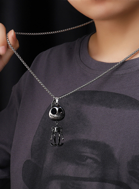 百搭潮骷髅骨架街头土酷蹦迪项链