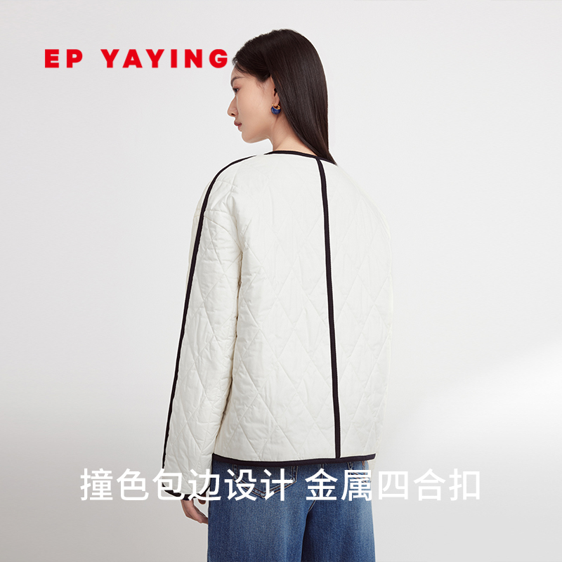 EP YAYING雅莹女装 时尚小香风撞色包边棉服 商场同款M106A - 图0