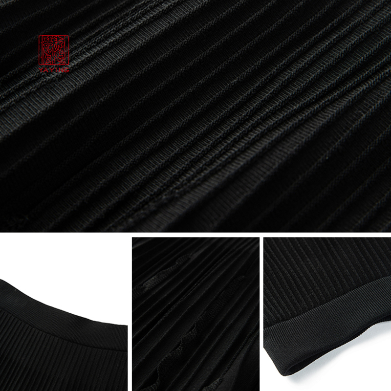 ep雅莹高端系列预售黑色百褶半身裙 雅莹半身裙