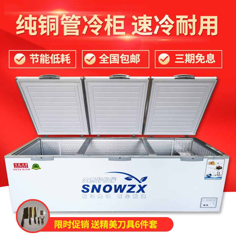 雪花之星商用卧式超大容量单温双温冷柜冰柜雪柜 铜管冰柜冷柜 雪花之星商用卧式超大容量单温双温冷柜冰柜雪柜 铜管冰柜冷柜
