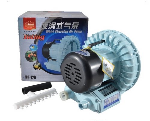 渔亭旋涡式HG-120/180/200/250/370海鲜鱼缸鱼池 增氧机 曝气气泵 - 图0