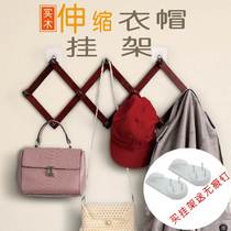 Solid wood cloister hook Retractable Wall Hung Hanger Wall-mounted Entrance Door Rear Coat Hook Dress Hook Clothes