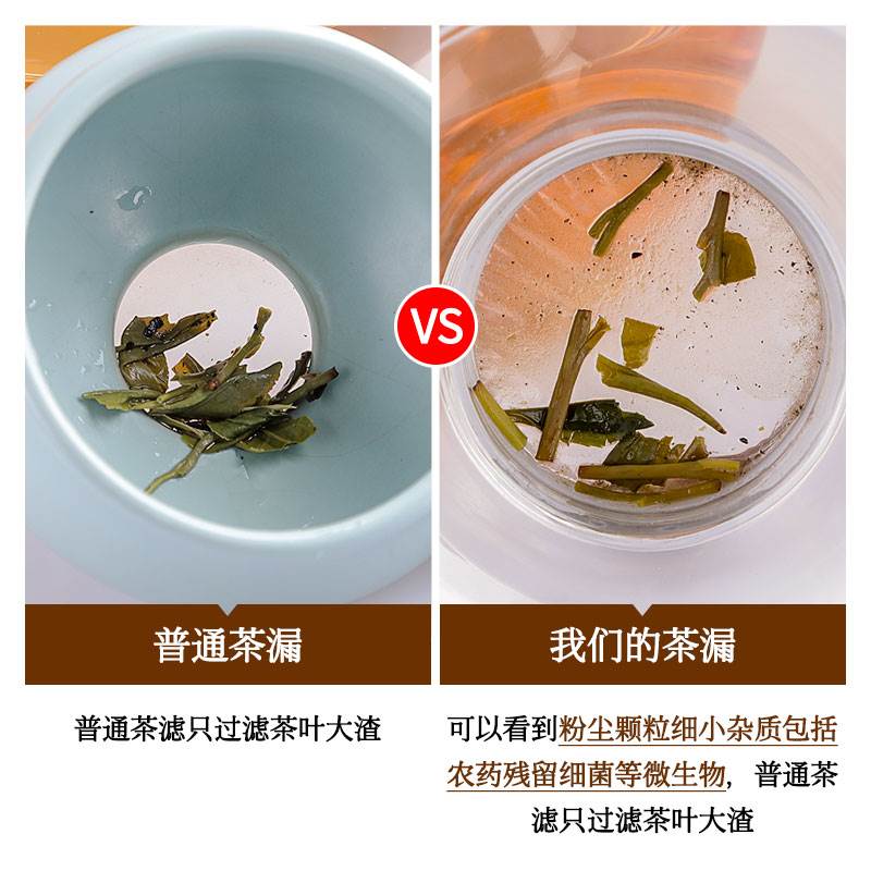 1000目高密度玻璃茶漏无孔创意茶滤泡茶器茶叶过滤网茶具配件茶隔 - 图1