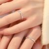 Pure silver closed ring couple ring