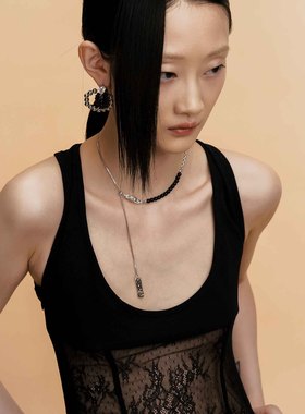 T.MAJOR纯银黑玛瑙可调节长项链