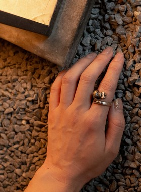 T.MAJOR开口戒宝石做旧