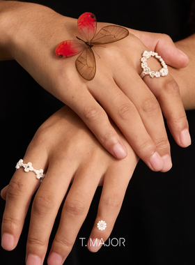 曼棠流光系列镂空开口戒