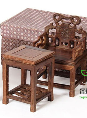 鸡翅木中式仿古明清微型家具模型家居装饰太师椅红木质工艺摆件