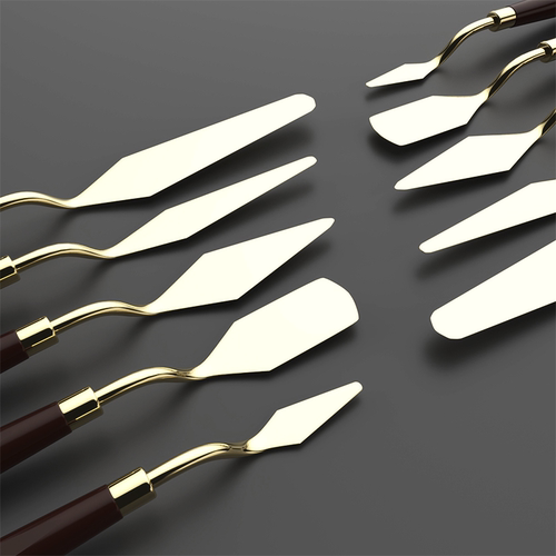 青竹刮刀油画刀套装小丙烯水粉工具石英砂肌理画美术调色刀铲刀肌理刀画画材料儿童专业全套绘画油画棒专用 - 图1