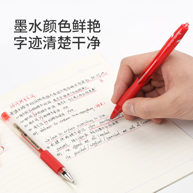 Japanese gel pen for marking assignments with special signature for teachers