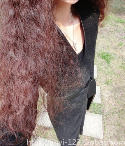 AYAH女装春秋季新款欧美街头拼皮纯色系带修身超长款毛衣开衫外套 - 图2