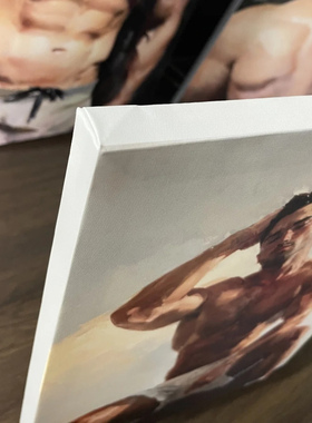 短裤壮汉肌肉男高清装饰画卧室挂画喷绘油画房间室内挂墙靠墙艺术