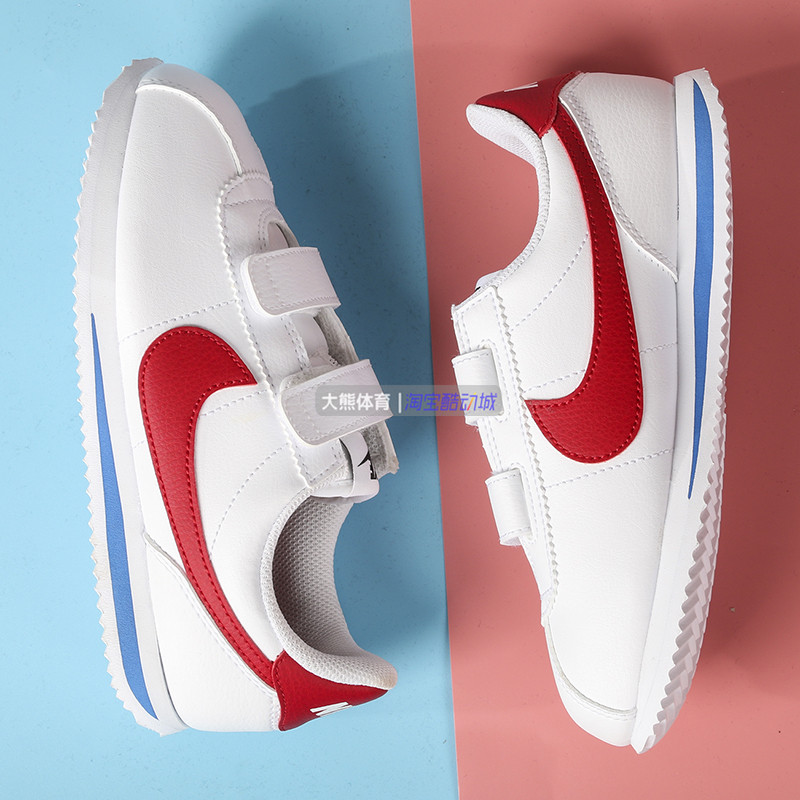 专柜正品耐克Nike Cortez 阿甘白红儿童休闲运动鞋童鞋904767-103