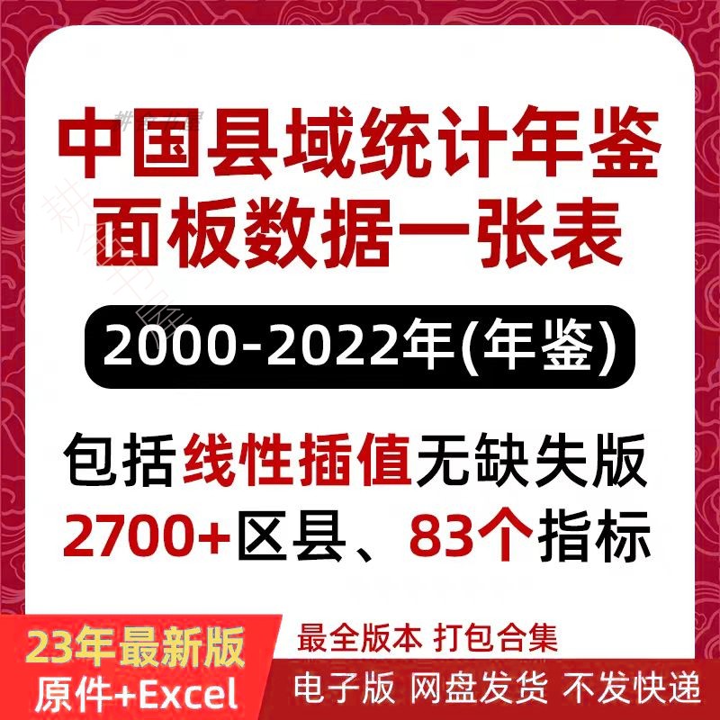 中国县域统计数据年鉴源数据全套2022-2001面板合并处理数据区县 - 图0