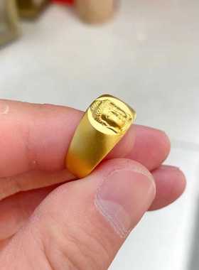 古法佛头福慧戒指龙年新款黄金色