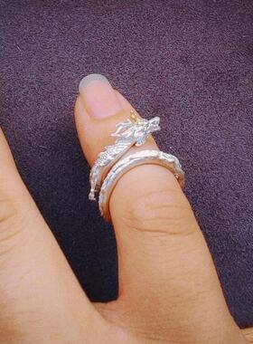 精致礼物男友盘龙关节戒指佛系