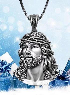复古潮流人物头像项链