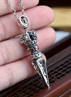 民族风藏式怀旧感降魔金刚杵项链